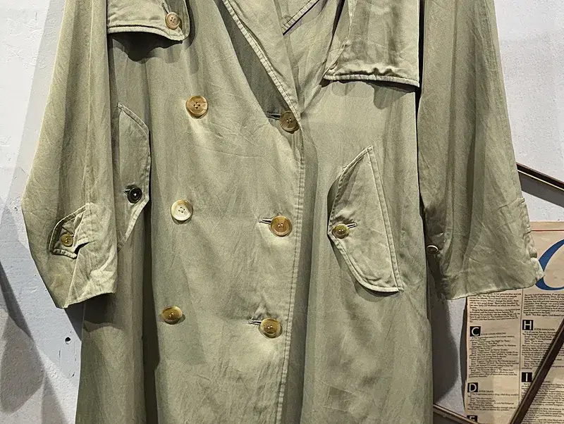 Burberrys khaki glossy trench coat_f 6