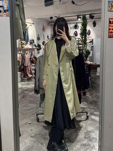 Burberrys khaki glossy trench coat_f 2