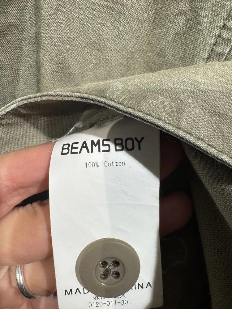 Beams Boy khaki long jacket 9