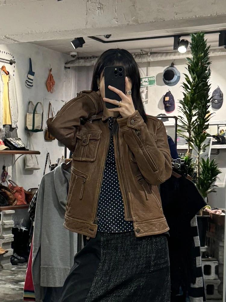 Ageless brown leather jacket +to 4