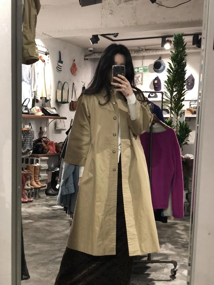 Yves Saint Laurent beige long coat_to 3