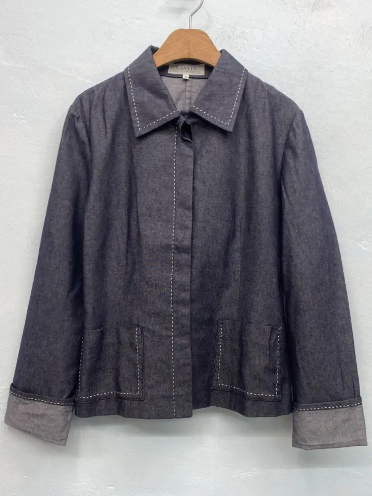 Lanvin light denim stitch point blazer_f 6