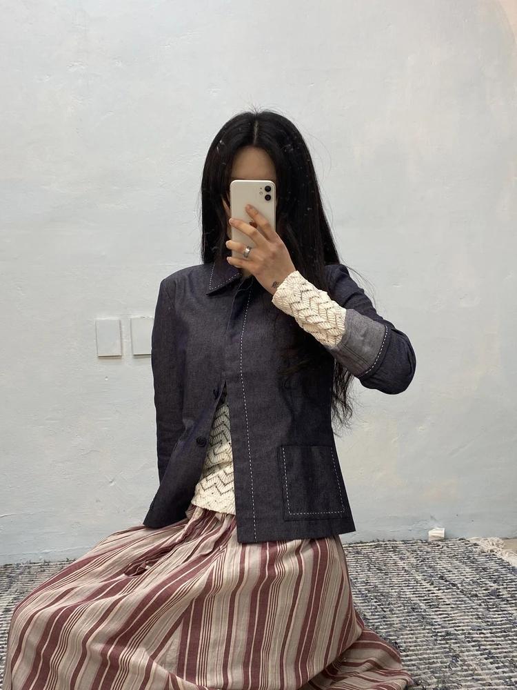 Lanvin light denim stitch point blazer_f 3