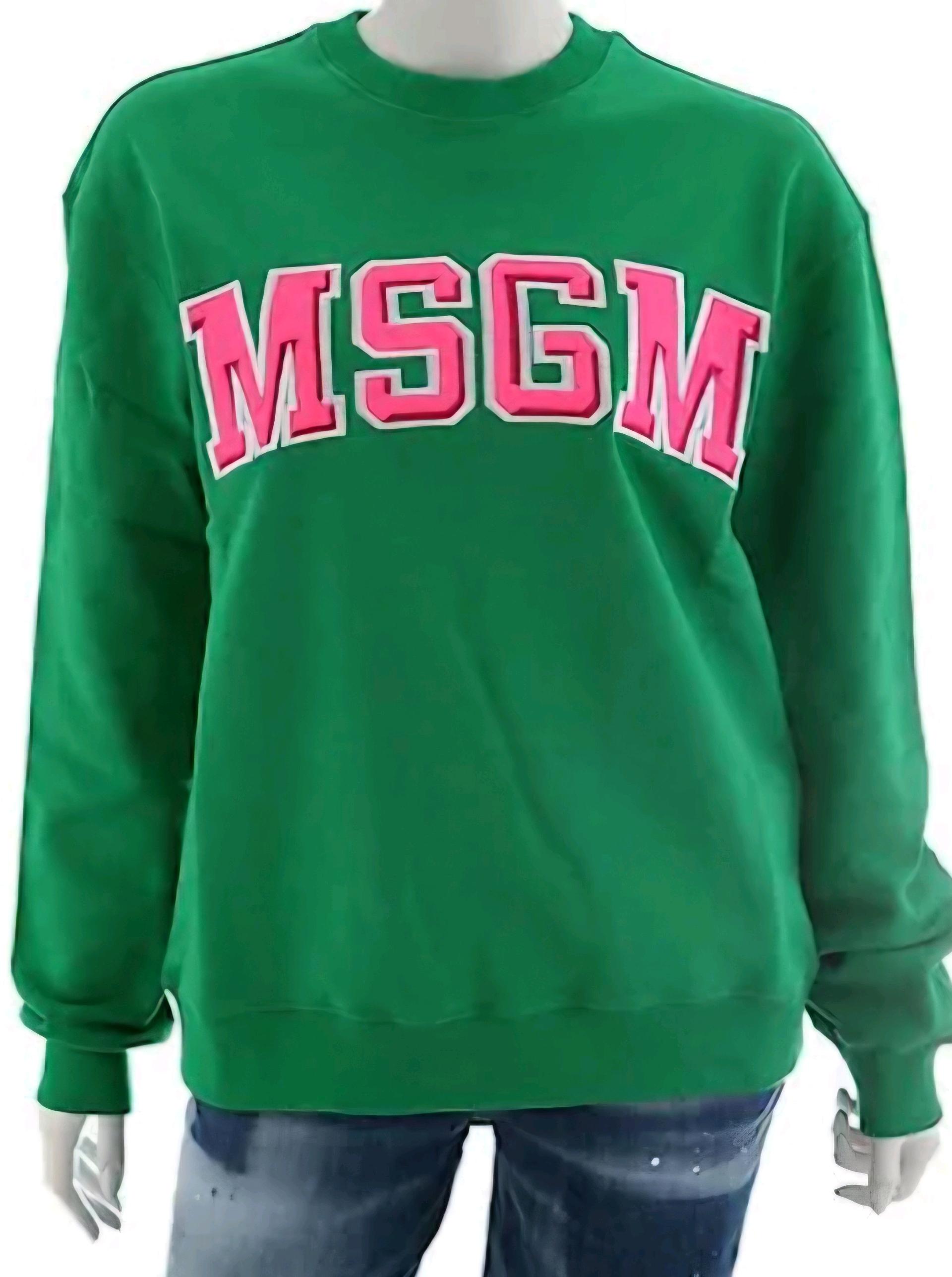 MSGM 로고 패치 맨투맨 그린 2