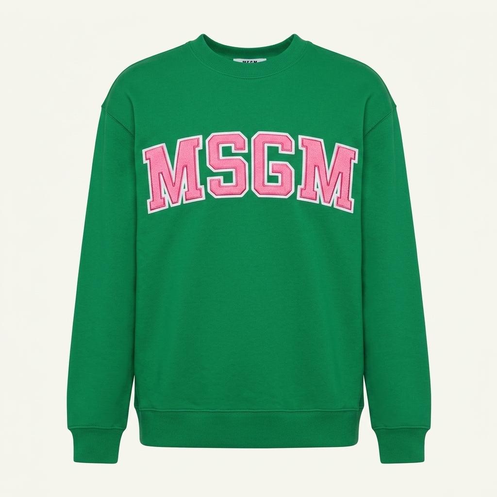 MSGM 로고 패치 맨투맨 그린 1