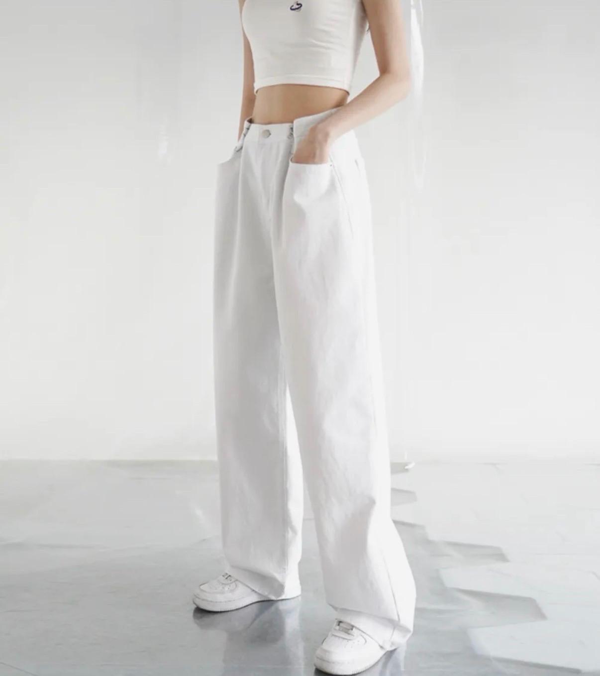 어반드레스 BUCKLE WIDE DENIM PANTS WHITE 2
