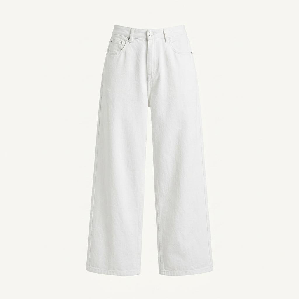 어반드레스 BUCKLE WIDE DENIM PANTS WHITE