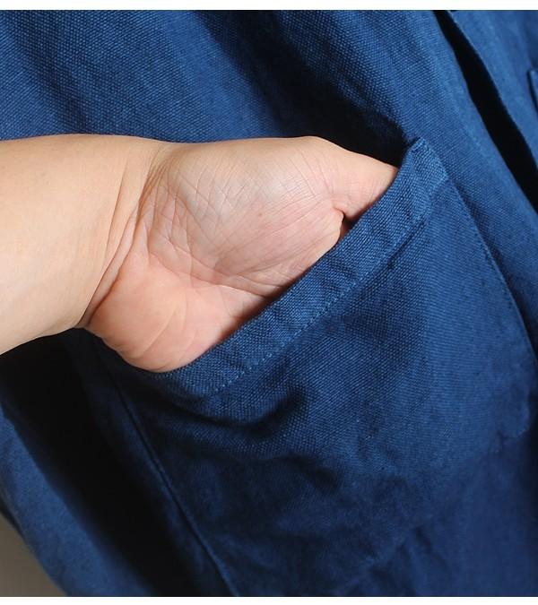 Indigo Dyed 100% Linen Coat 6