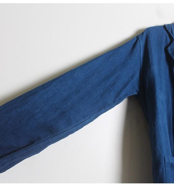 Indigo Dyed 100% Linen Coat 8
