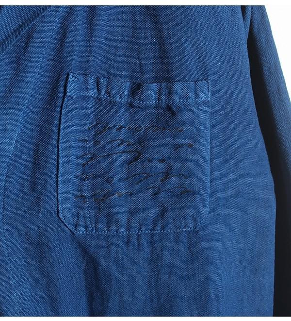 Indigo Dyed 100% Linen Coat 5