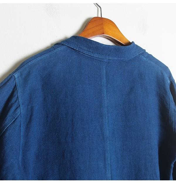Indigo Dyed 100% Linen Coat 10