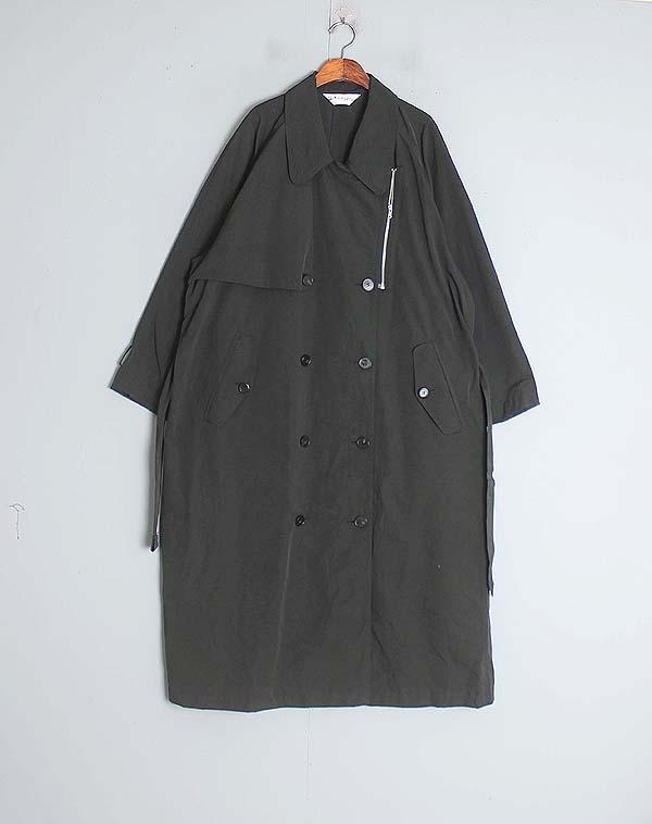 Cotton, Nylon Belted Long Coat [미사용품] 2