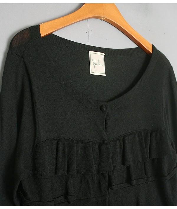 Linen, Rayon Blend Knit Cardigan 4