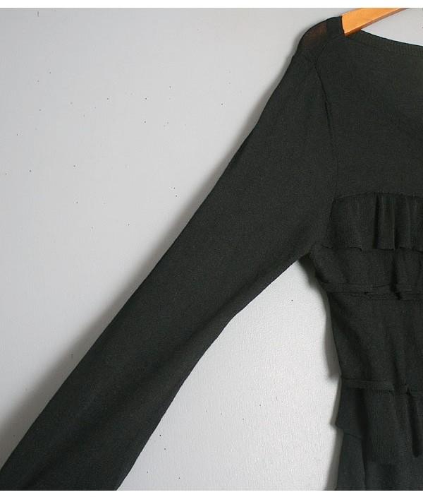 Linen, Rayon Blend Knit Cardigan 6