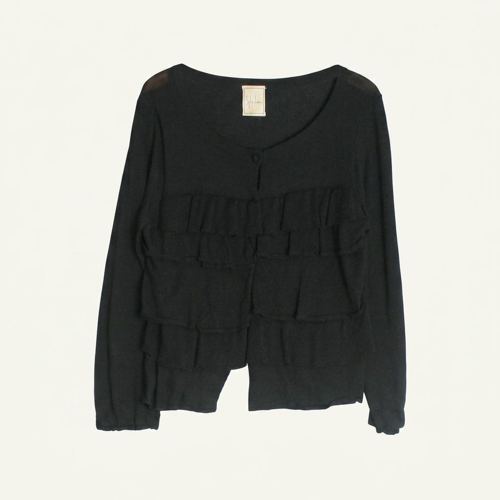 Linen, Rayon Blend Knit Cardigan 1