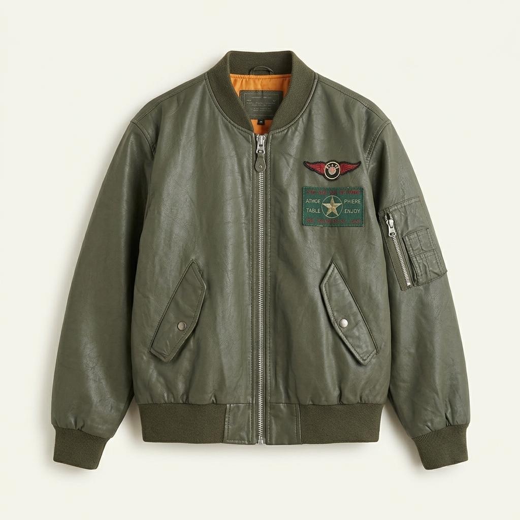 Cow Leather MA-1 Flight Jacket 1
