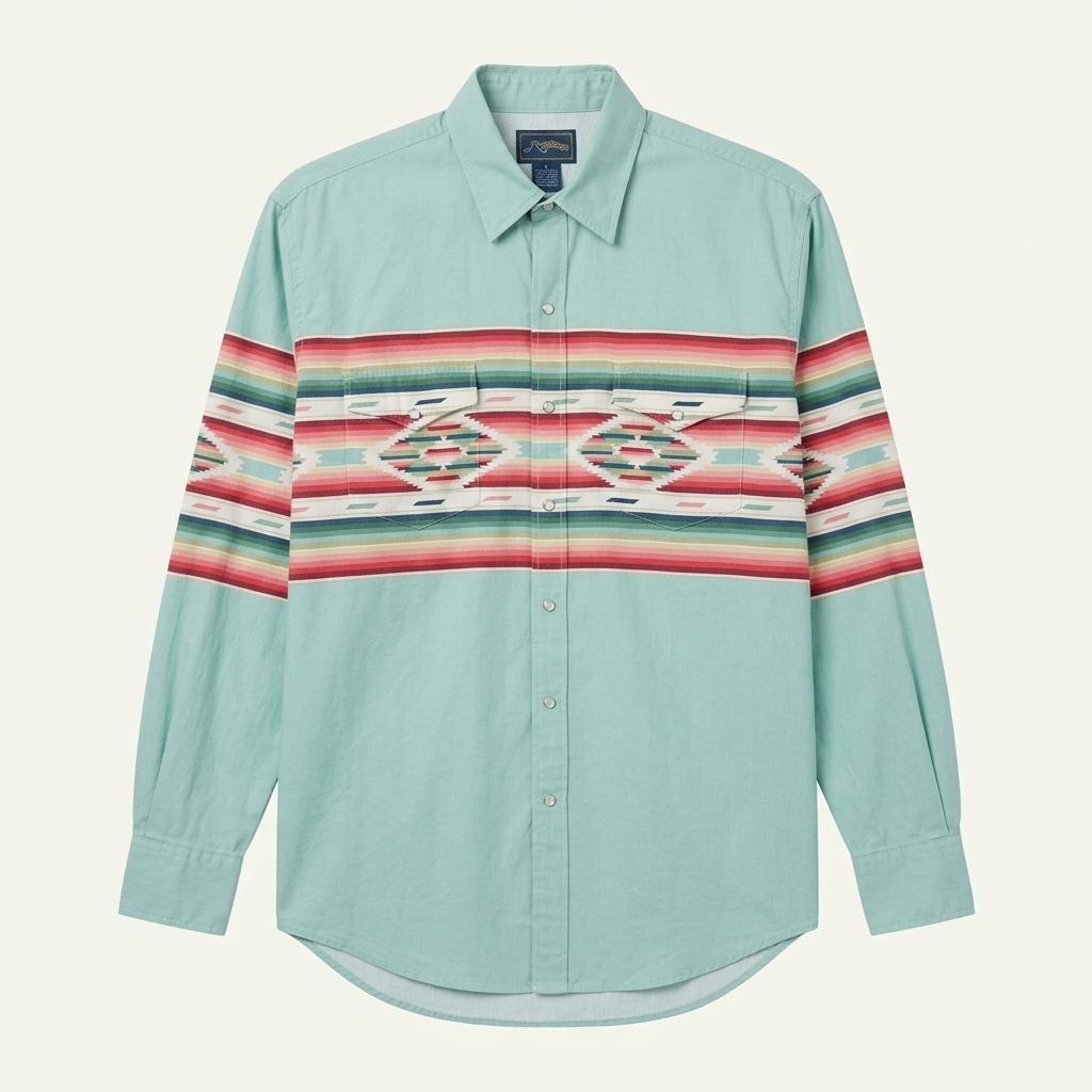 Ethnic Pattern Cotton Shirt 1