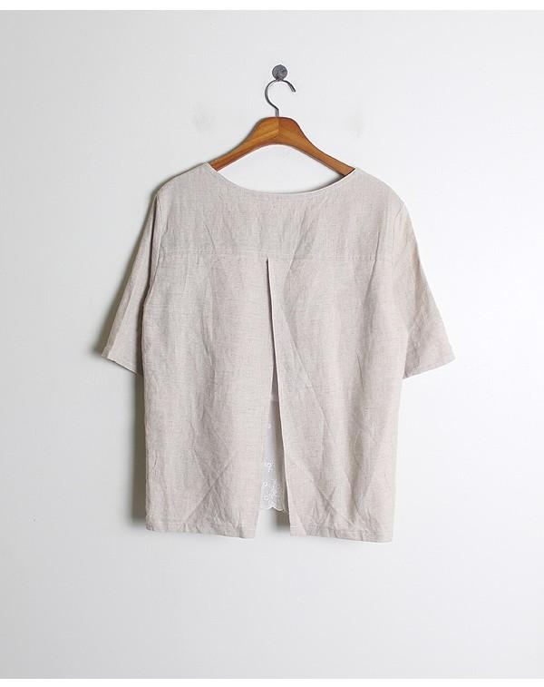 Lace Detail 100% Linen Top 7
