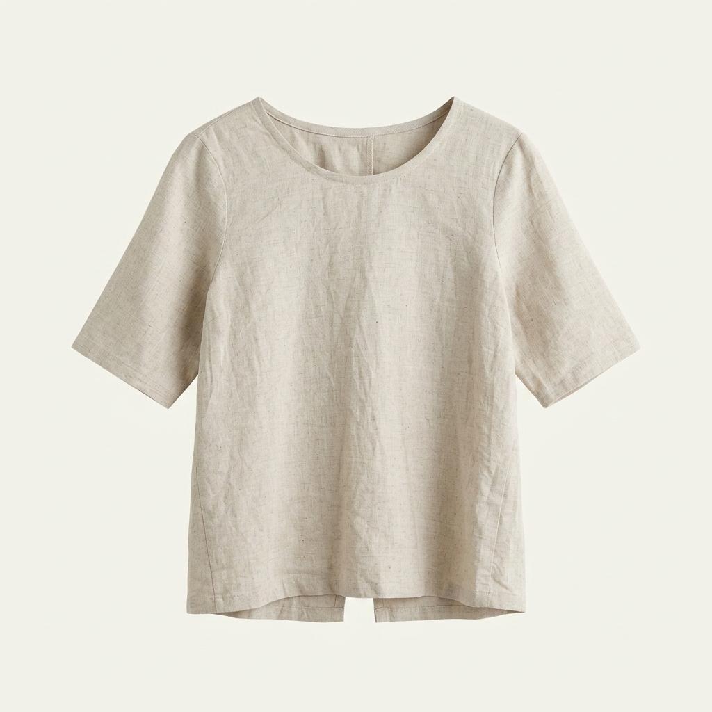 Lace Detail 100% Linen Top 1