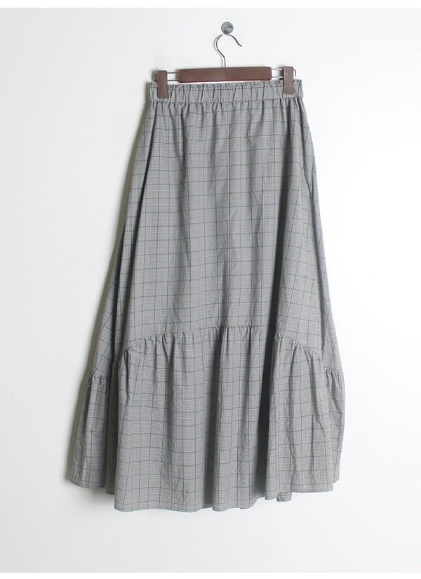Check Pattern Cotton Long Skirt [25~29] 9
