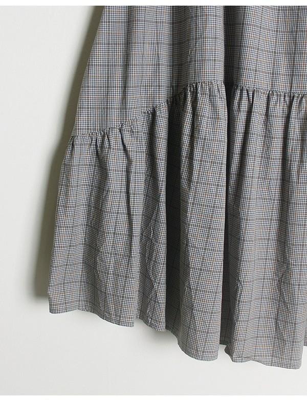 Check Pattern Cotton Long Skirt [25~29] 5