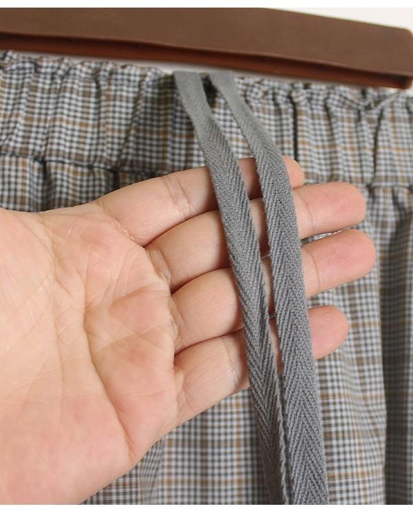 Check Pattern Cotton Long Skirt [25~29] 7
