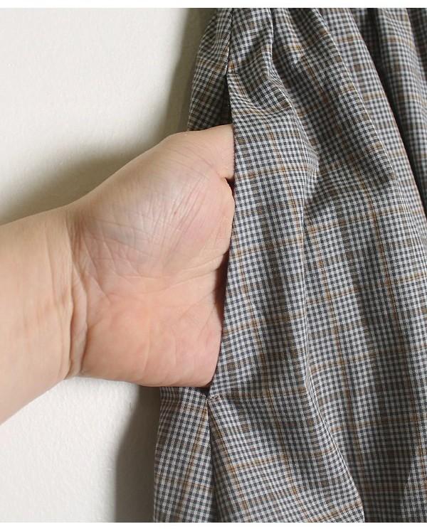 Check Pattern Cotton Long Skirt [25~29] 8