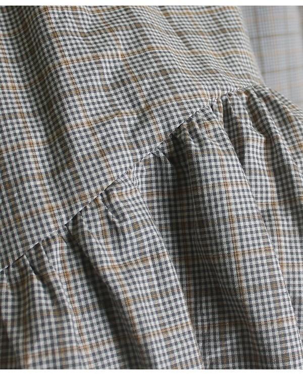 Check Pattern Cotton Long Skirt [25~29] 6
