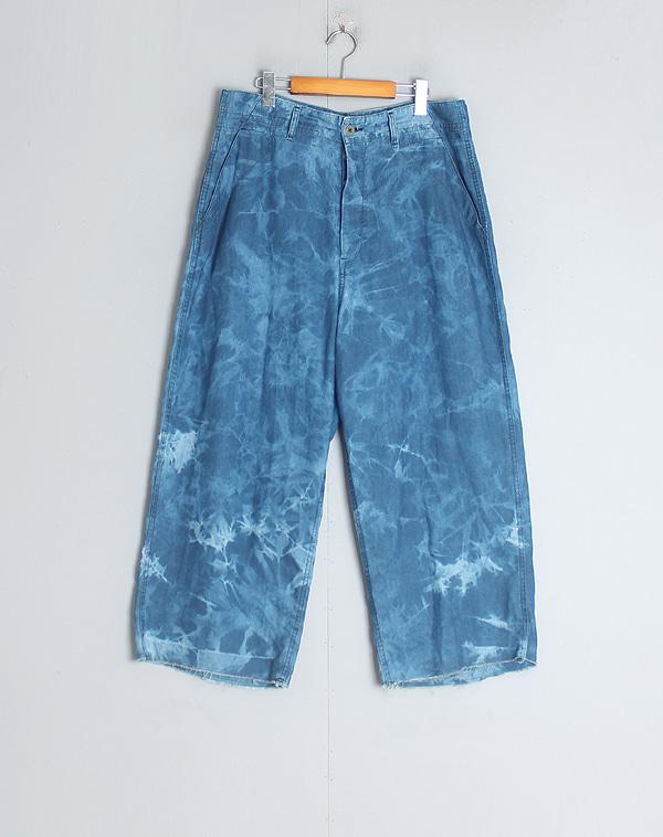 Indigo-Dyed Linen Pants 2