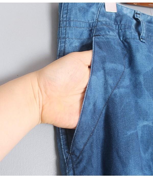 Indigo-Dyed Linen Pants 9