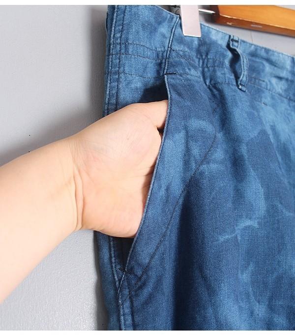 Indigo-Dyed Linen Pants 5