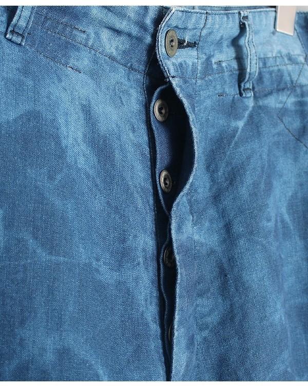 Indigo-Dyed Linen Pants 6