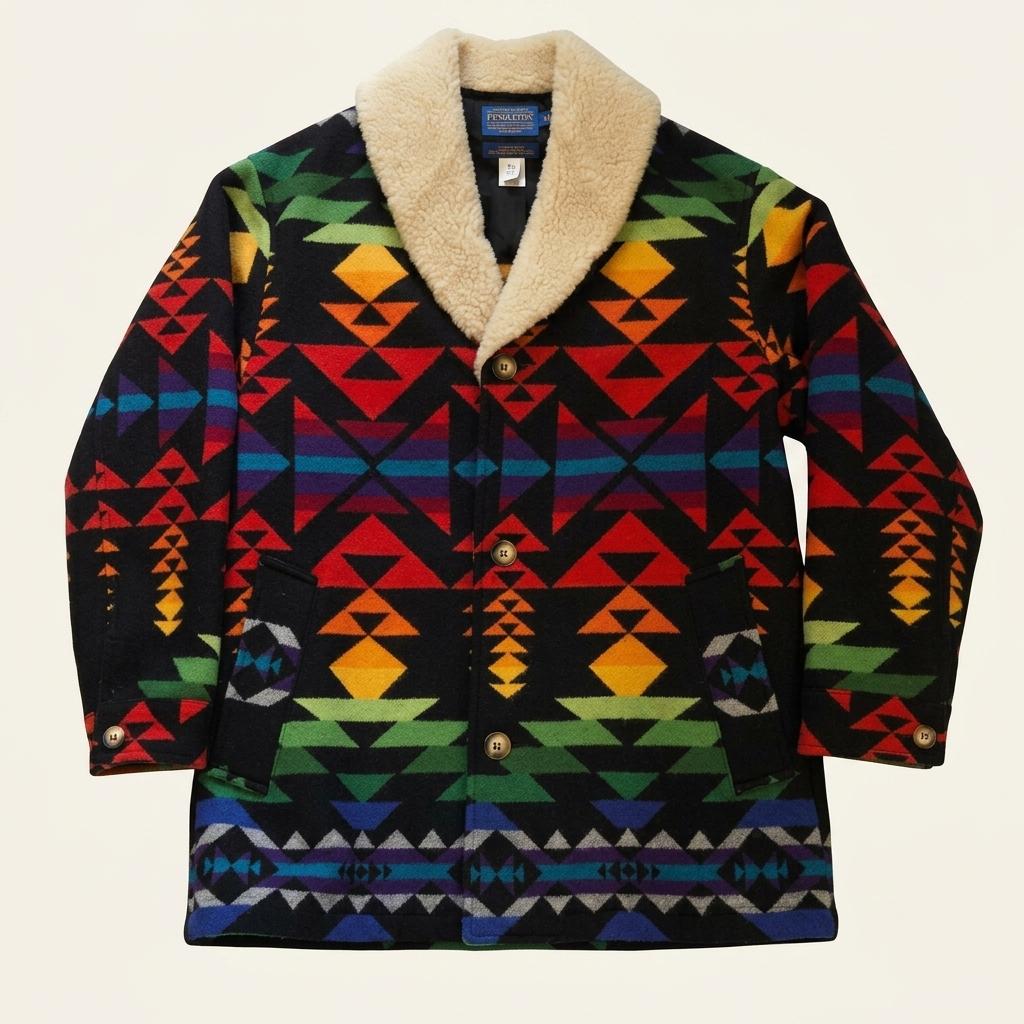 90s Pendleton Navajo Coat USA made - 38 1