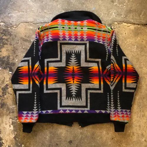 70s Pendleton Native American Jacket - L 10