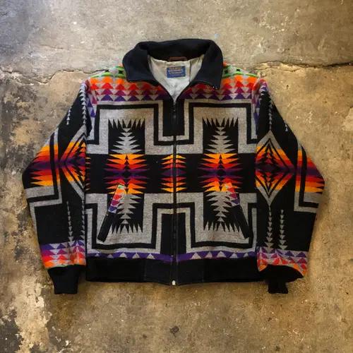70s Pendleton Native American Jacket - L 2