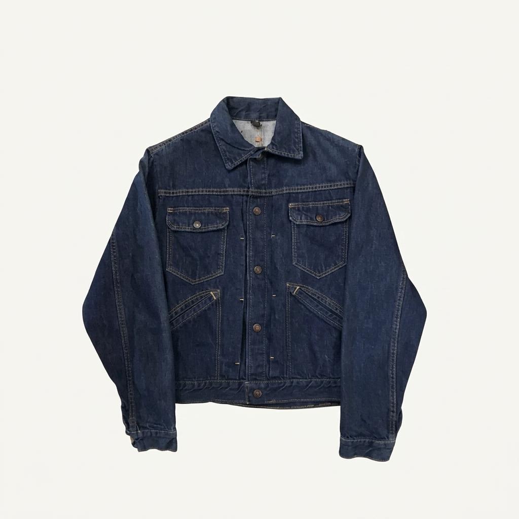 70s vintage selvedge Denim jacket - S 1