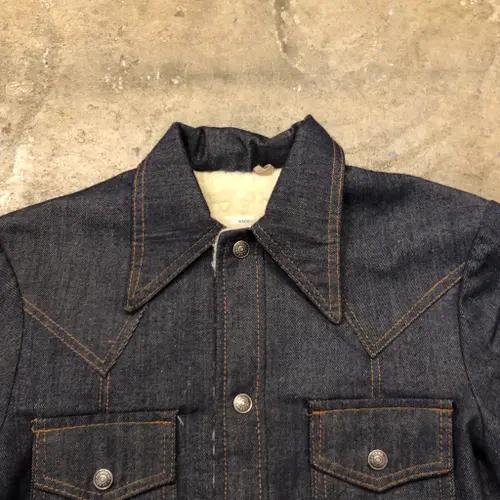 70s sears sherpa lined denim shirt - M 4
