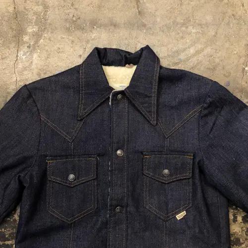 70s sears sherpa lined denim shirt - M 3