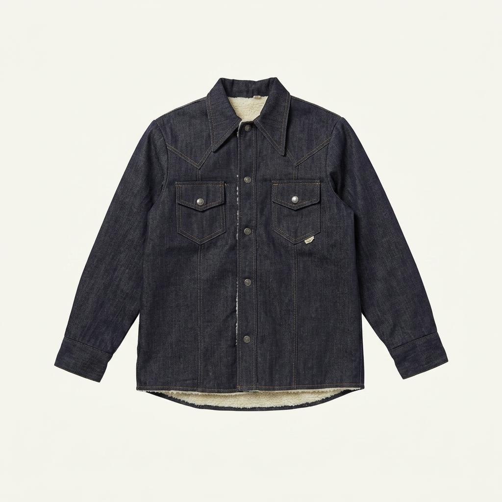 70s sears sherpa lined denim shirt - M 1