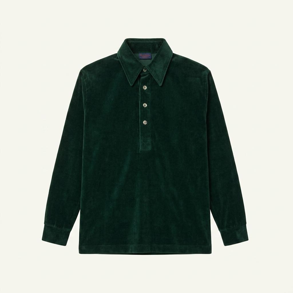 70s Foxcroft velour shirt - L 1