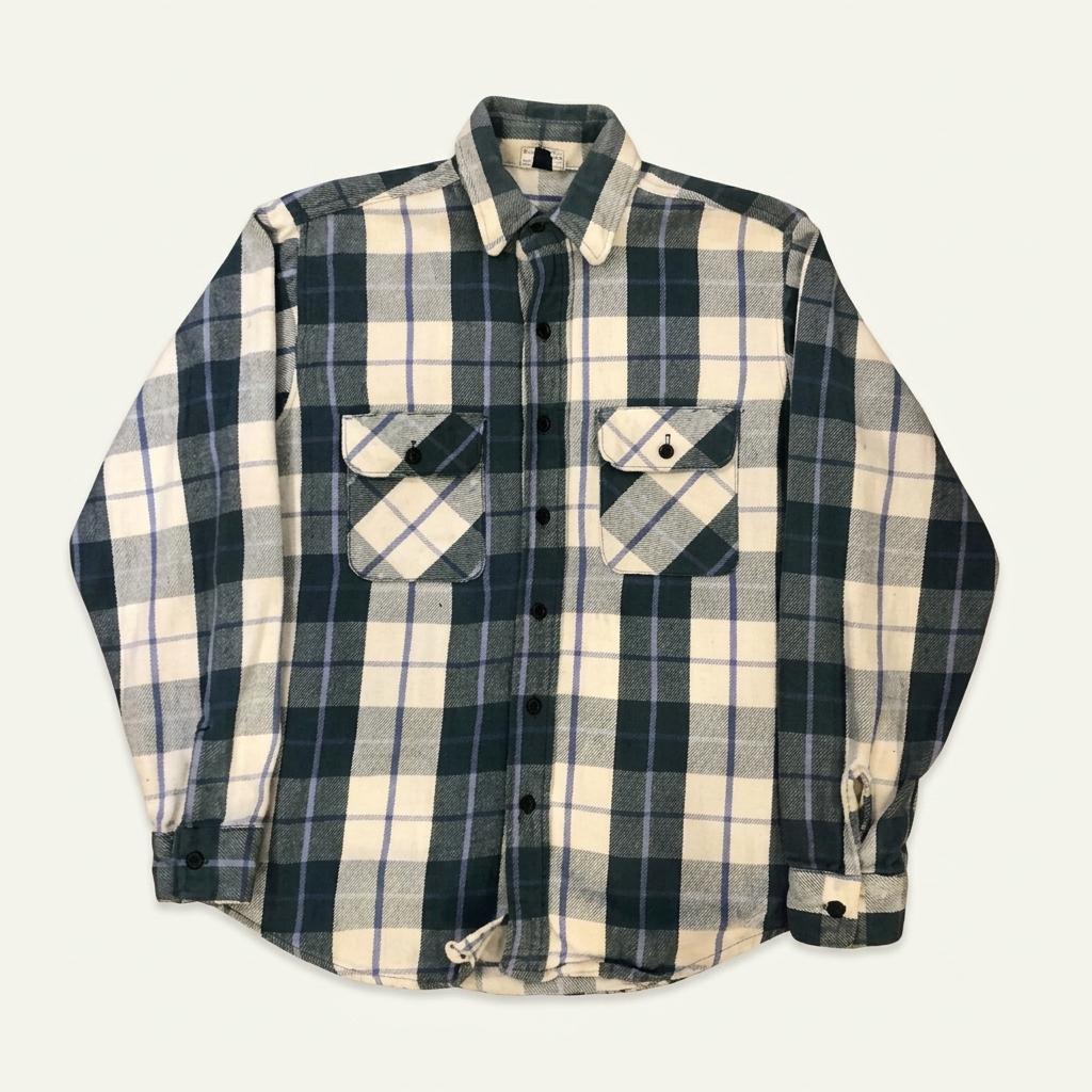 70s 80s Five Brother flannel - M 1