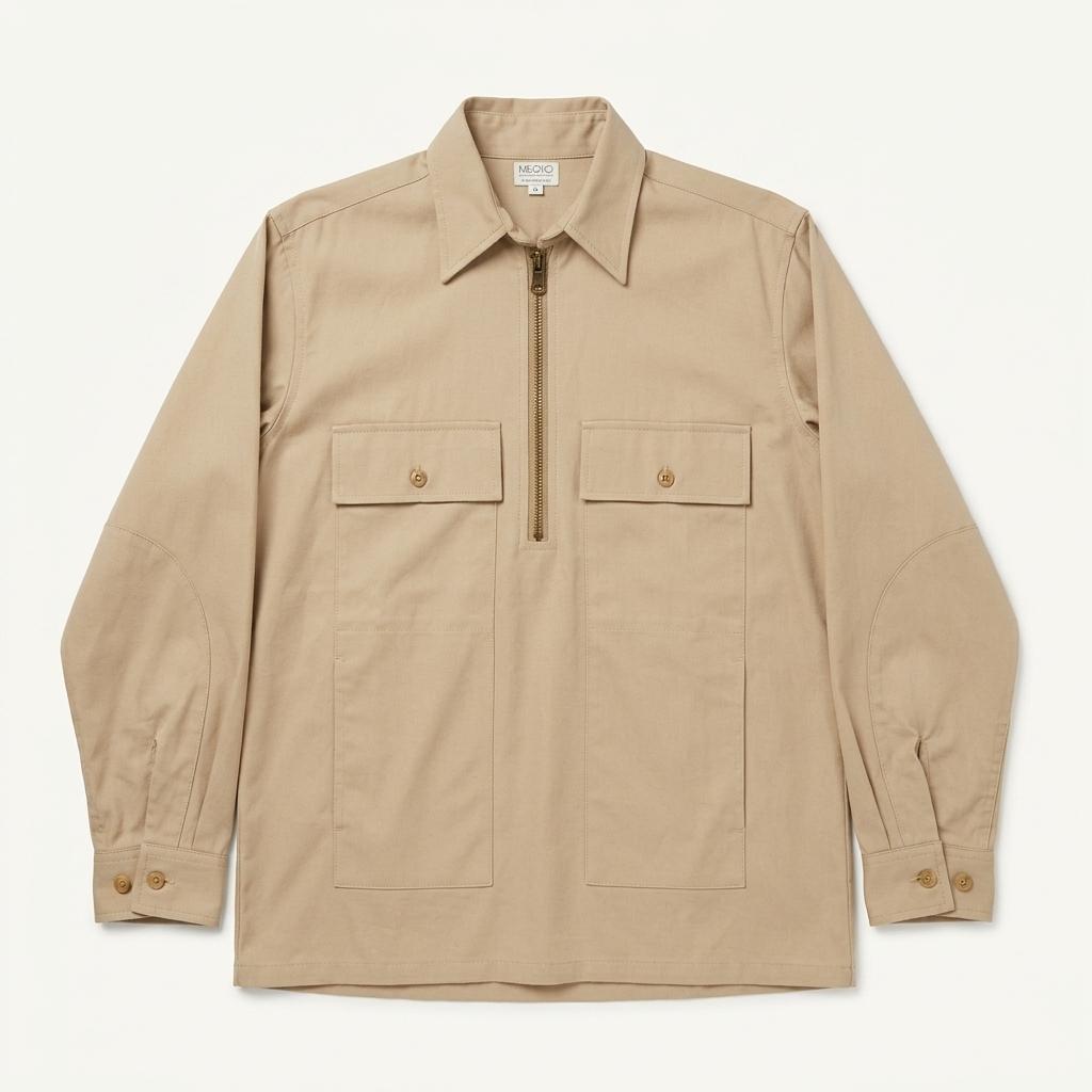 40s reproduction 1/4 zip shirt 1