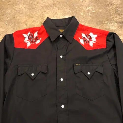 80s Bar -M western shirt - M (100) 3