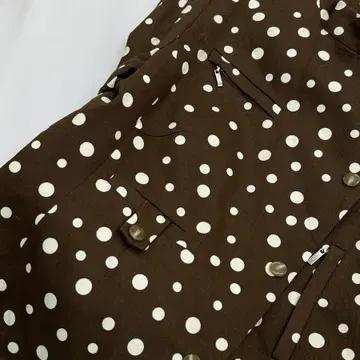 일본빈티지 HANAE MORI 도트 브라운 7부 면 봄 라떼갸루 자켓 4