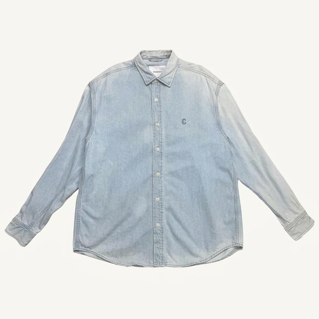 COVERNAT C로고 데님셔츠 라이트 블루 S 1
