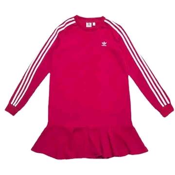 ADIDAS 삼선 스트라이프 원피스 핑크 S 2