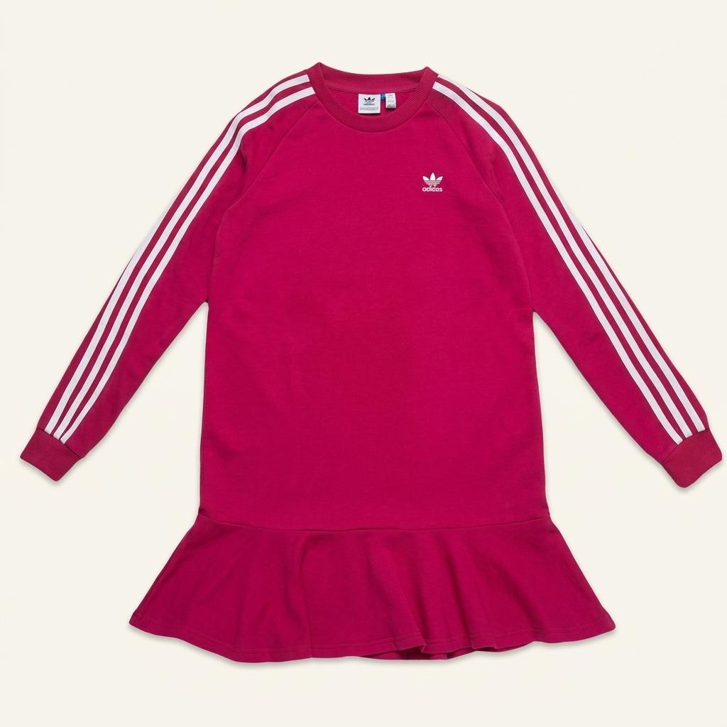 ADIDAS 삼선 스트라이프 원피스 핑크 S 1