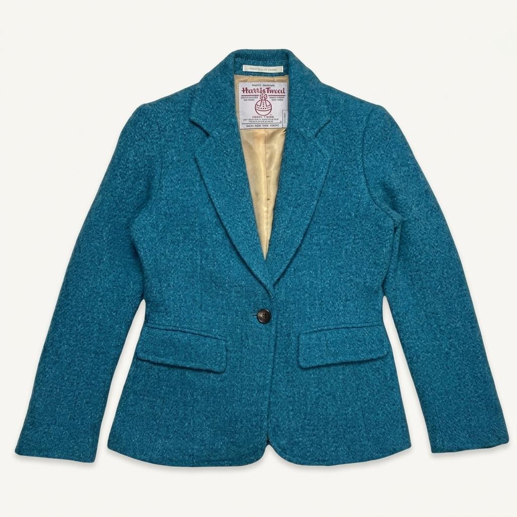 HARRIS TWEED 100% 울 블레이져 블루 100 1