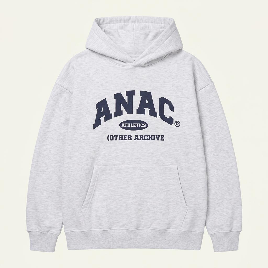 어나더아카이브 ANAC 로고 레터링 후드티 그레이 1