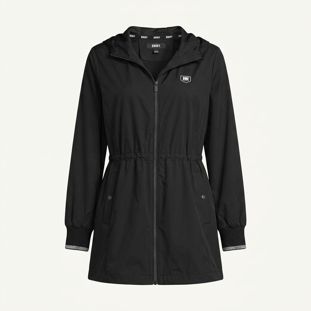 DKNY 블랙 후드 허리 스트링 바람막이 점퍼 1